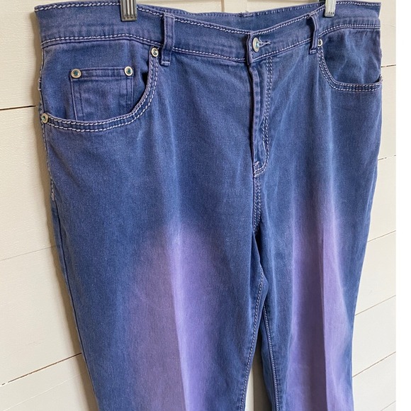 DG2 Embellished Jeans Petite 14P Purple Blue Eclectic -‎ Glam - Picture 8 of 11